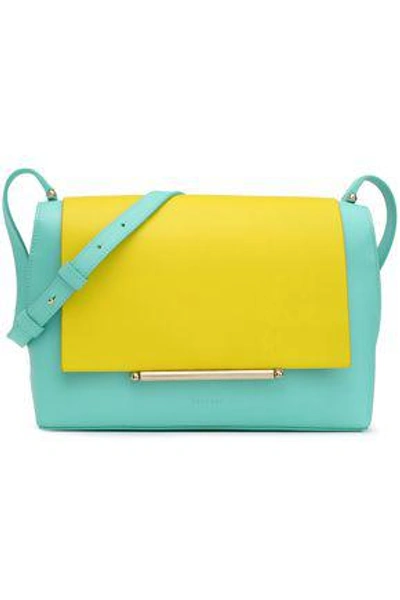 Delpozo Woman Bo Leather Shoulder Bag Turquoise