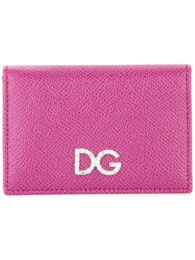 Dolce & Gabbana Logo Plaque Wallet In Purple
