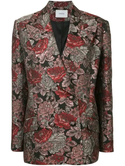 Erdem Baroque Pattern Blazer In Black