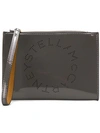 Stella Mccartney Faux Leather Clutch In Grey