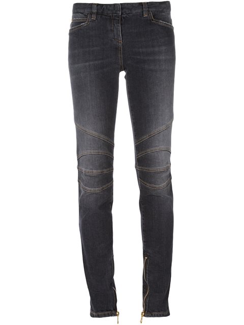 Balmain Skinny Stitched Knee Jeans | ModeSens