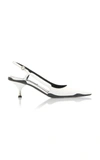 Prada Opanca Leather Slingback Pumps In White