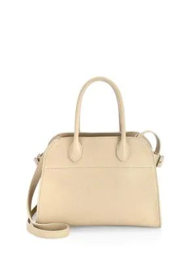 The Row Margaux Grain Leather Bag In Eggshell