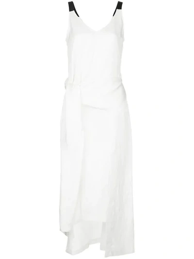 Taylor Long Asymmetric Dress In White