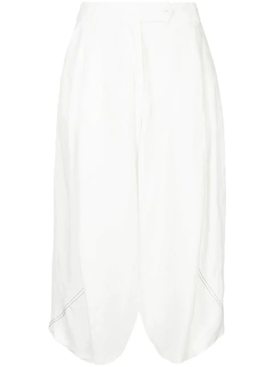 Taylor Wide-leg Cropped Trousers - White