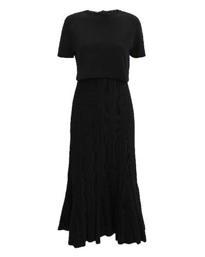 Proenza Schouler Two-in-one Knit Midi Dress In Black