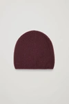 Cos Ribbed Cashmere Hat In Red