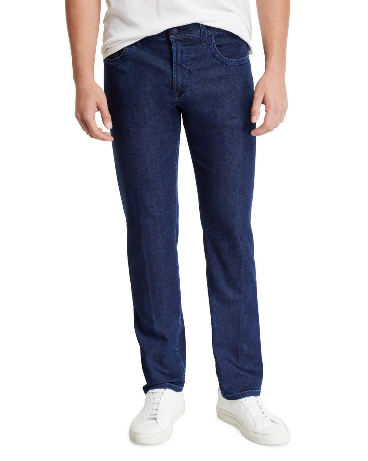 Stefano Ricci Men's Dark Denim Jeans With Leather Patch Detail In Dark ...