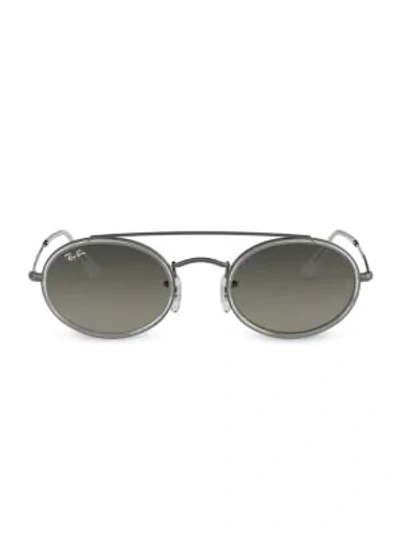 Ray Ban Rb3847 52mm Oval Sunglasses In Gunmetal