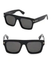 Tom Ford Fausto 53mm Rectangular Sunglasses In Black