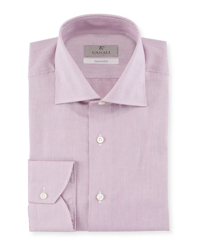 Canali Men's Micro Stripe Cotton Dress Shirt In Pink