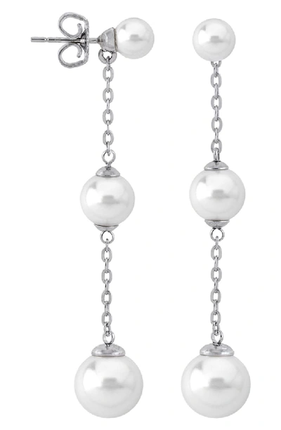 Majorica Simulated Cultured Pearl Drop Earrings In Sterling Silver