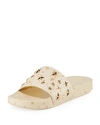 Tory Burch Studded Star Slide Sandal In New Cream/ Gold