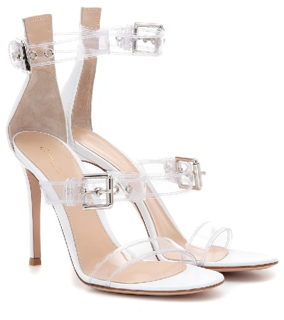 Gianvito Rossi Metallic Plexi High Sandals In White