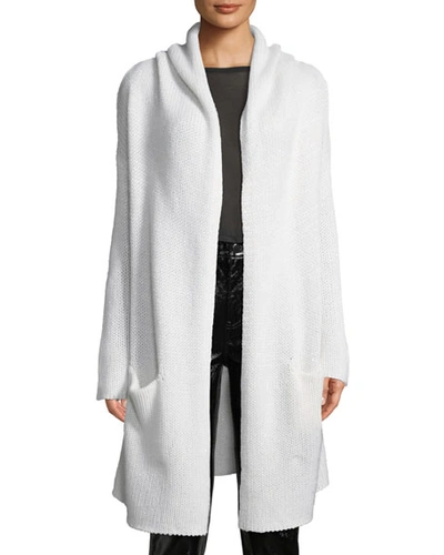 Sablyn Collete Hooded Open-front Long Cardigan In White