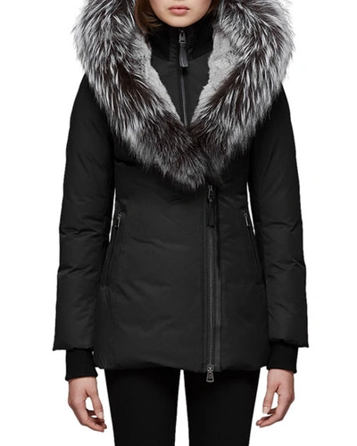 Mackage Priya-x Coat W/ Fox Fur Trim & Rabbit Fur Lining, Black