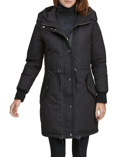 Andrew Marc Brixton Reversible Jacket W/ Hood In Black
