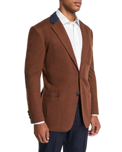 Stefano Ricci Men's Campagna Wool Sport Jacket In Brown/blue