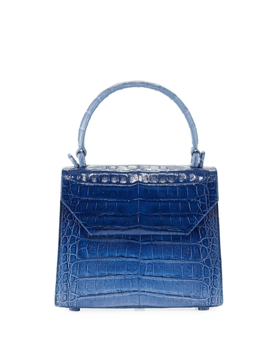 Nancy Gonzalez Crocodile Small Flap Top-handle Crossbody Bag In Blue