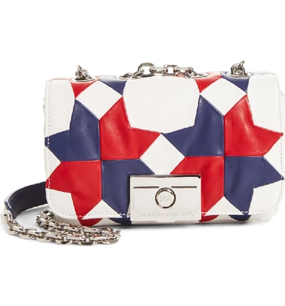 Calvin Klein 205w39nyc Patchwork Star Leather Shoulder Bag - White In White/ Navy/ Red