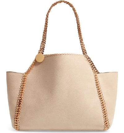 Stella Mccartney Shaggy Deer Reversible Faux Leather Tote - Ivory In Clotted Cream