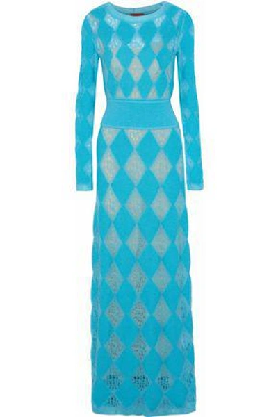 Missoni Open-knit Maxi Dress In Turquoise