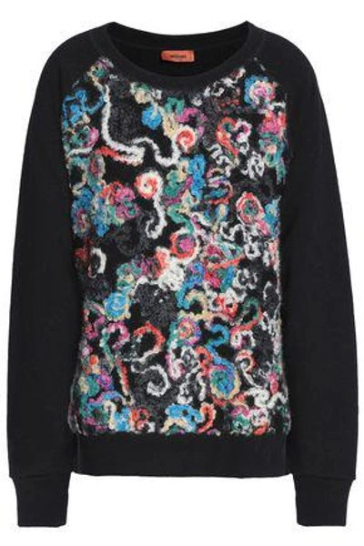 Missoni Bouclé-paneled French Cotton-terry Sweatshirt In Black