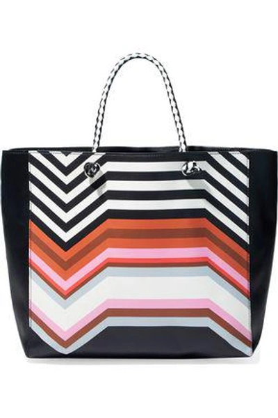 Missoni Woman Printed Leather Tote Black