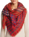 Jane Carr Houndstooth Scarf In Red