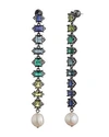 Carolee Crystal & Freshwater Pearl (12mm) Linear Drop Earrings In Blue