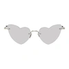 Saint Laurent 50mm Rimless Heart Shaped Sunglasses - Silver/ Silver