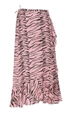 Rixo London Gracie Printed Silk Skirt In Pink