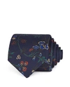 Drake's Exploded Floral Classic Tie In Navy