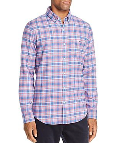 Vineyard Vines Lockwood Regular Fit Plaid Flannel Shirt In Flag Blue
