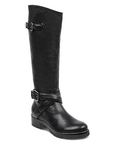 Marc Fisher Ltd. Marc Fisher Women's Round Toe Tall Motorcycle Boots In Black