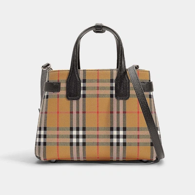 Burberry The Banner Small Tote In Black