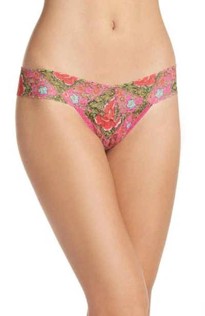Hanky Panky Pearl River Peonies Low-rise Lace Thong In Multi