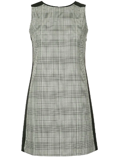 Alice And Olivia Clyde Glen Plaid Shift Dress In Grey