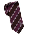 Versace Wide Stripe Silk Tie In Violet