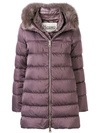 Herno Fox Fur Trim Puffer Coat In Brown