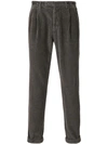 Berwich Corduroy Tapered Trousers In Grey