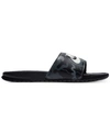 Nike Men's Benassi Just Do It Print Slide Sandals From Finish Line In Black/summit White