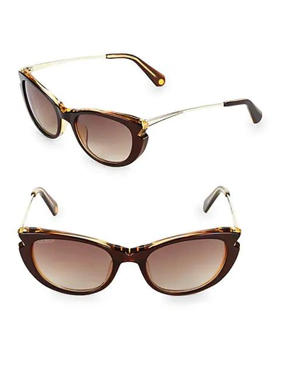 Balmain 53mm Cat Eye Sunglasses In Brown