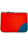 Comme Des Gars Fluro Small Zip Pouch In Green