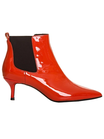 Essentiel Antwerp Antwerp Leather Ankle Boots In Rosso