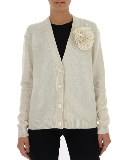 Gucci Rose Corsage Cardigan In White