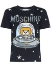 Moschino Space Bear Teddy Logo Cotton T-shirt - Blue