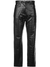 Nanushka Croc-effect Straight Trousers - Black