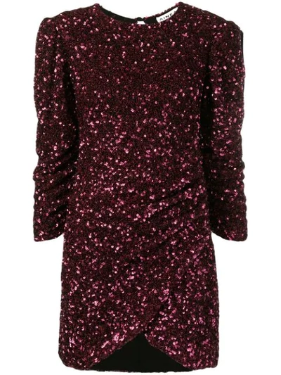 Ainea Sequinned Ruched Dress - Purple