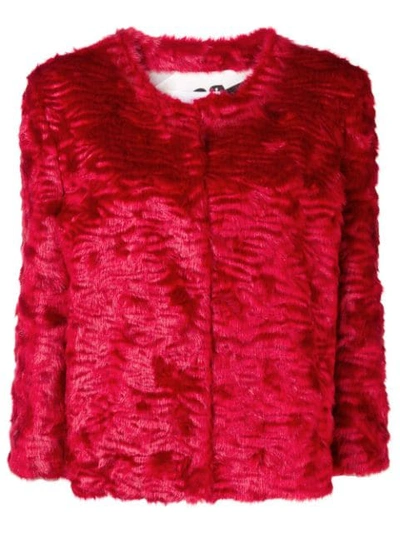 Ainea Embellished Cropped Jacket In Red